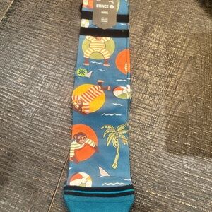 New Stance Monkey Socks with Playful Beach Design